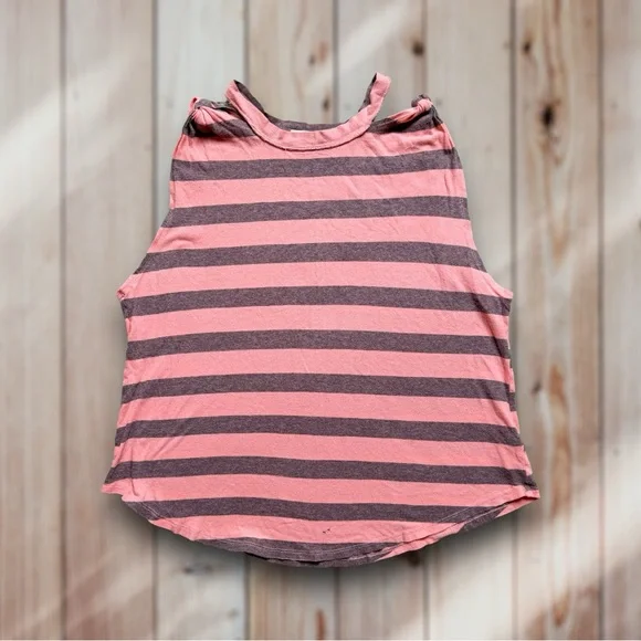 ✨ Free People We The Free The Twist Coral Light Striped Tank Top - Picture 4 of 11